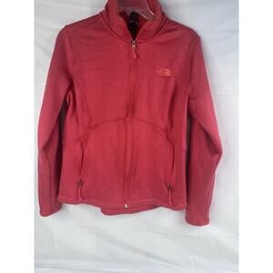 The North Face Women Agave Fleece Jacket Full Zip Warm Pink Large Comfort